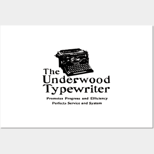 Old Ad Underwood Manual Typewriter Vintage Black Posters and Art